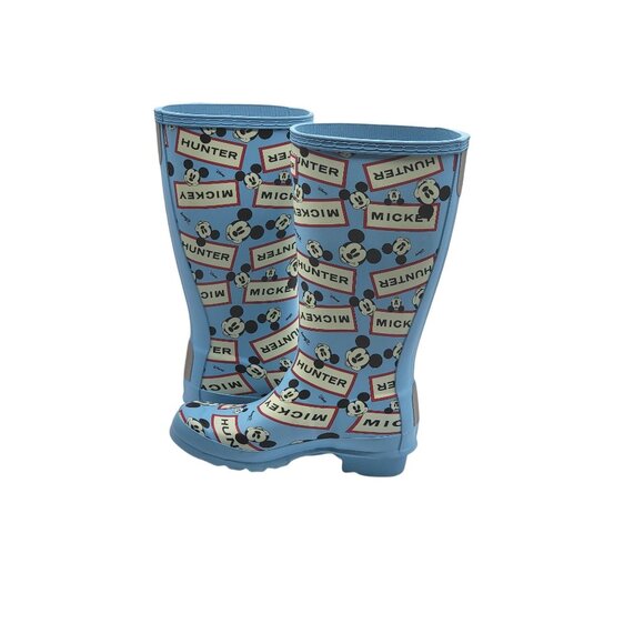 Hunter Disney Mickey Mouse Original Kids Rain Boots Blue‎ Size 2 Boys 3 Girls - Picture 3 of 6